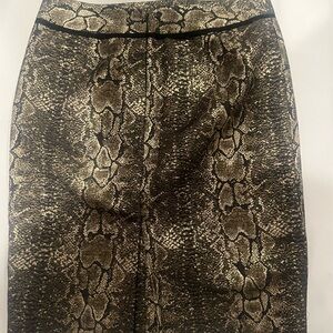 Ann Taylor Snake Skin Skirt/ Metallic Gold- Size 8